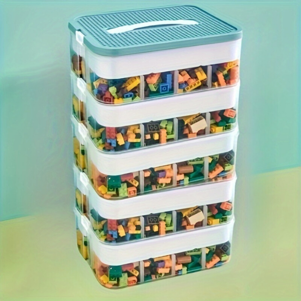 NeatStack - 3 Schicht Stapelbare Aufbewahrungsbox mit Deckel