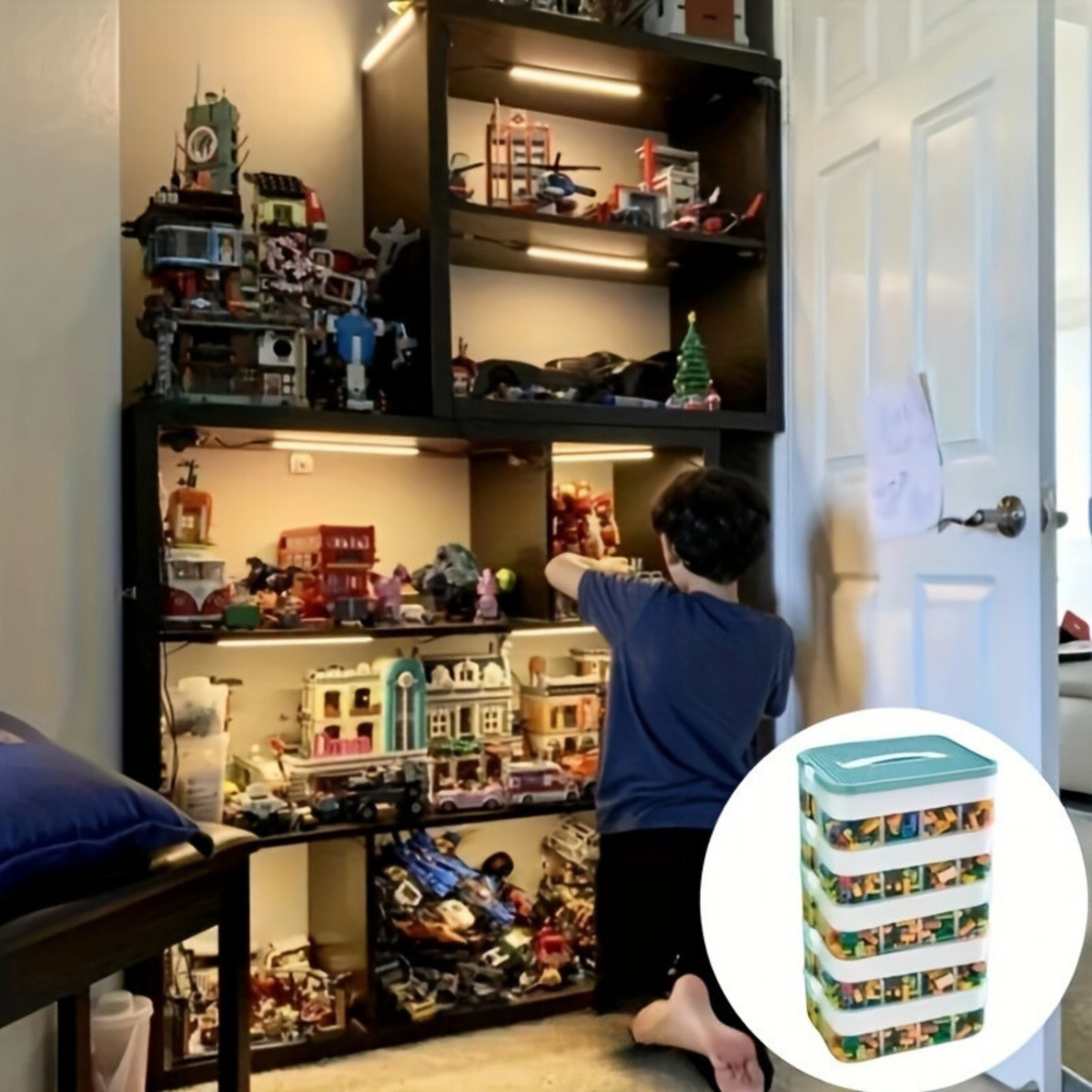 NeatStack - 3 Schicht Stapelbare Aufbewahrungsbox mit Deckel