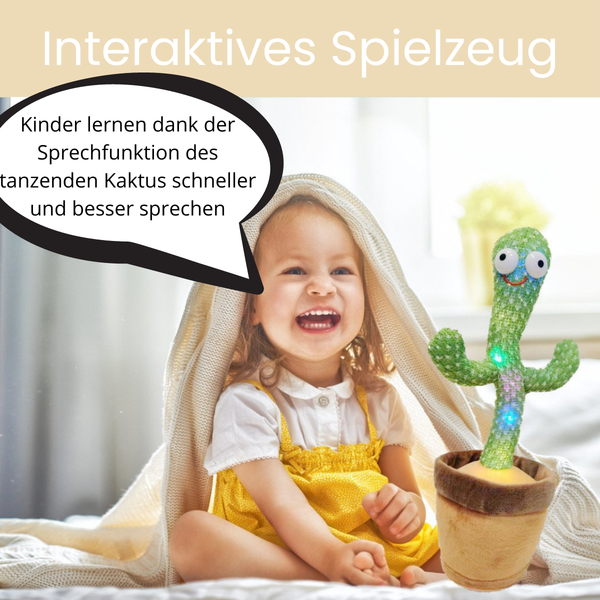 GroovyCactus Plüschtier - Interaktiver tanzender Kaktus für Kinder