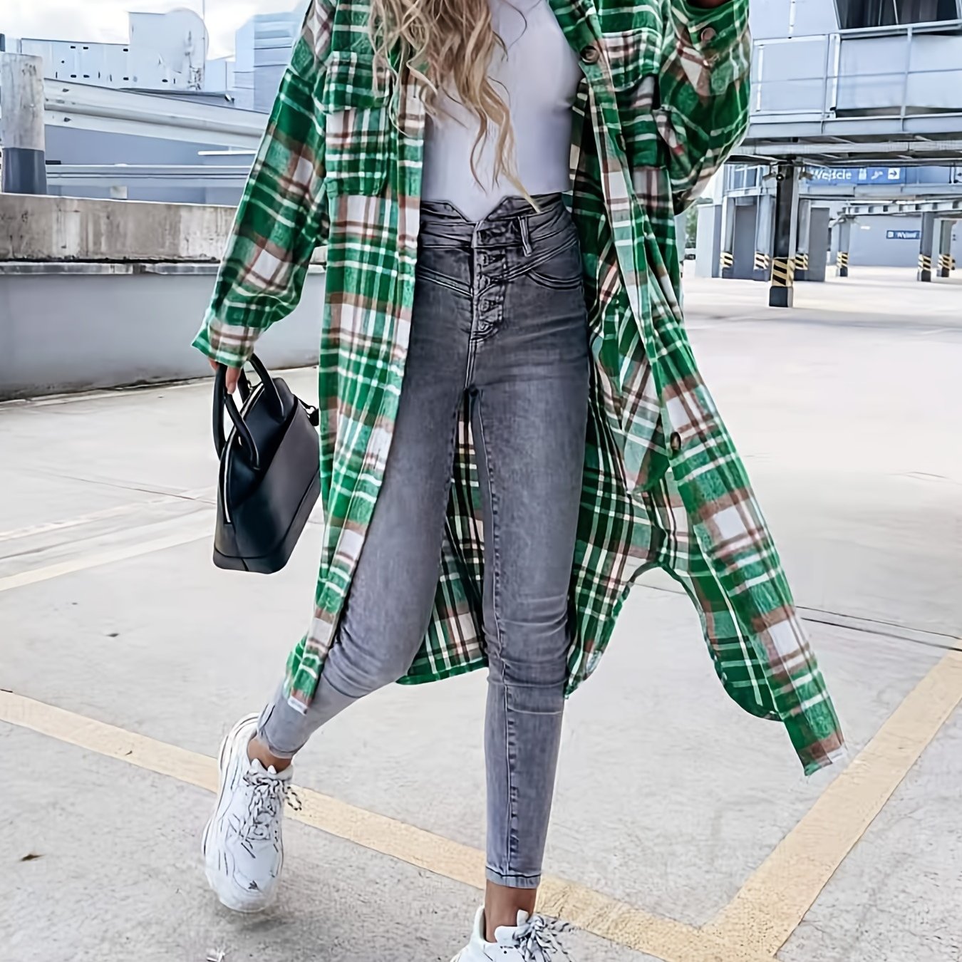 PlaidFashion - Damen-Langjacke