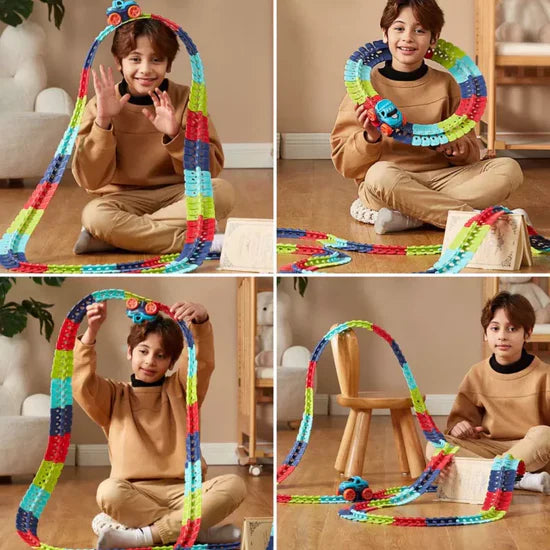 Flexible Autorennbahn für Kinder