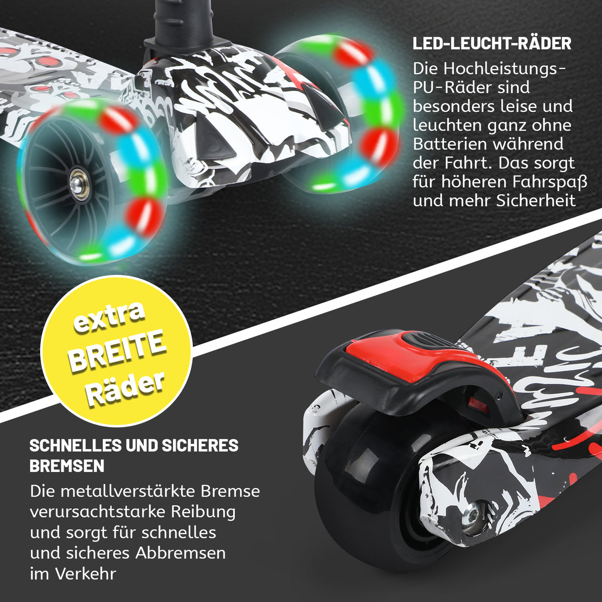 SwiftRide - Kinder Roller mit LED Rädern