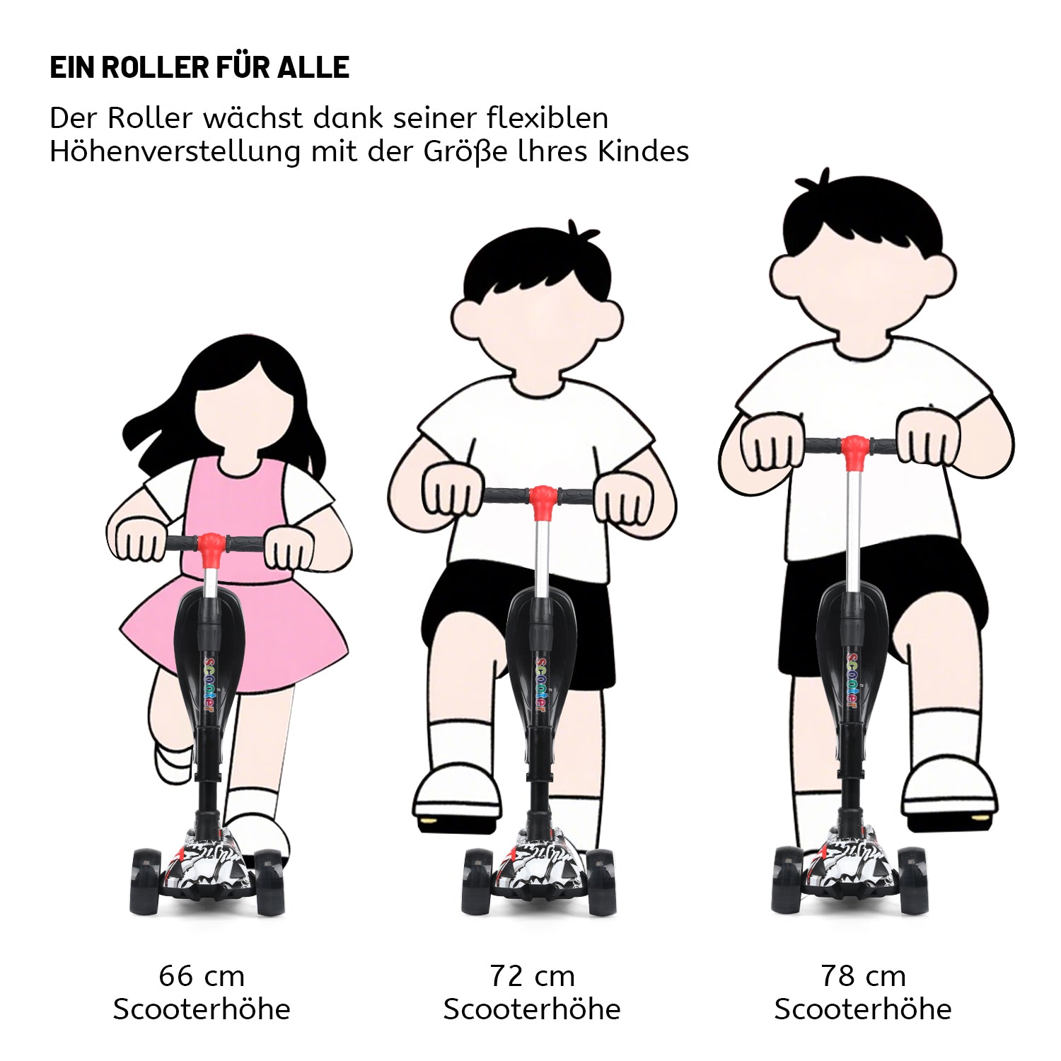 SwiftRide - Kinder Roller mit LED Rädern