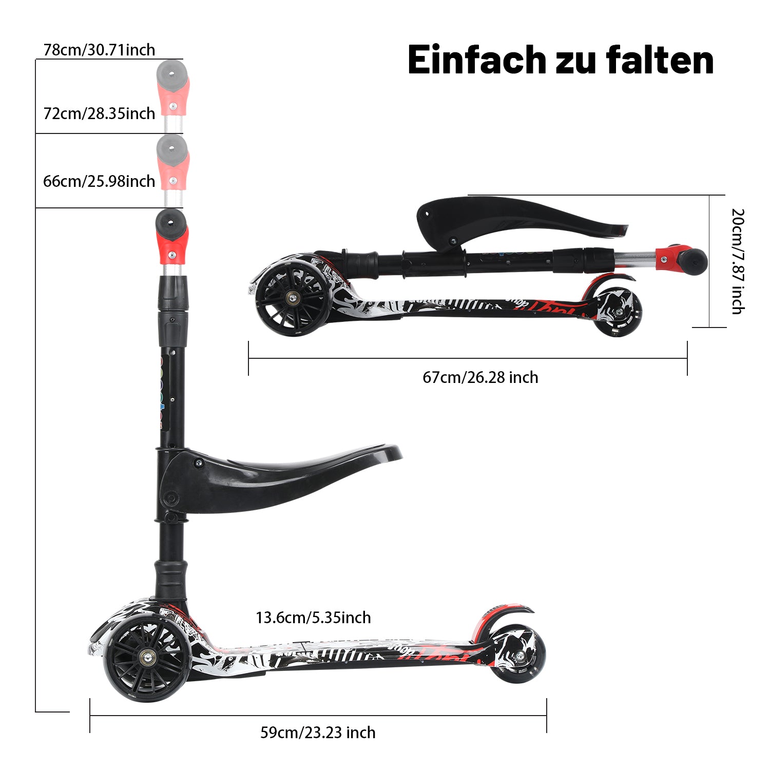 SwiftRide - Kinder Roller mit LED Rädern