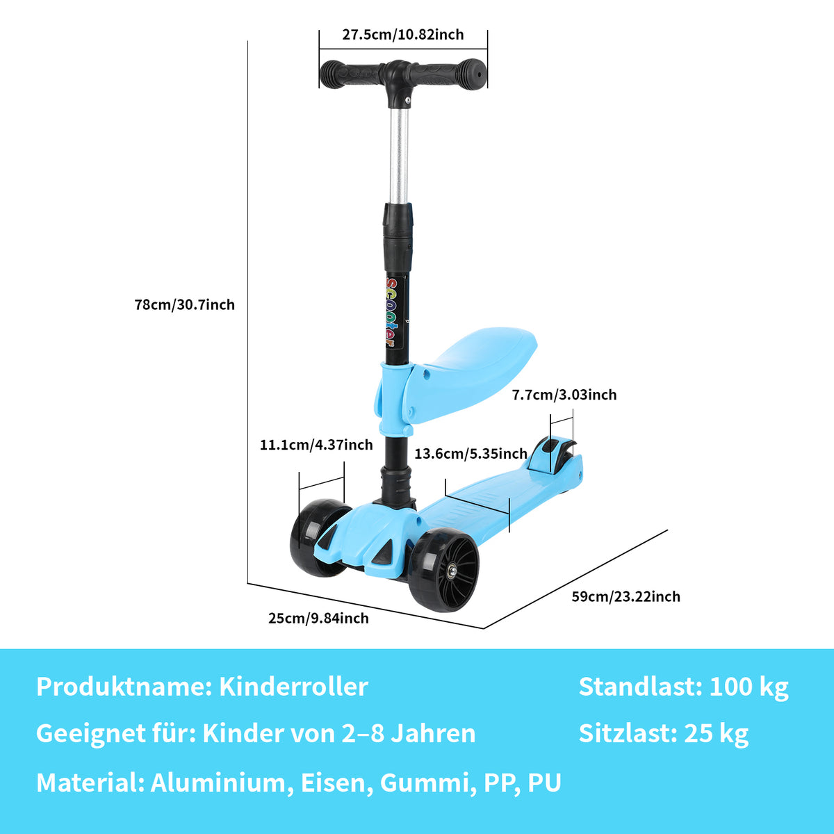 SwiftRide - Kinder Roller mit LED Rädern