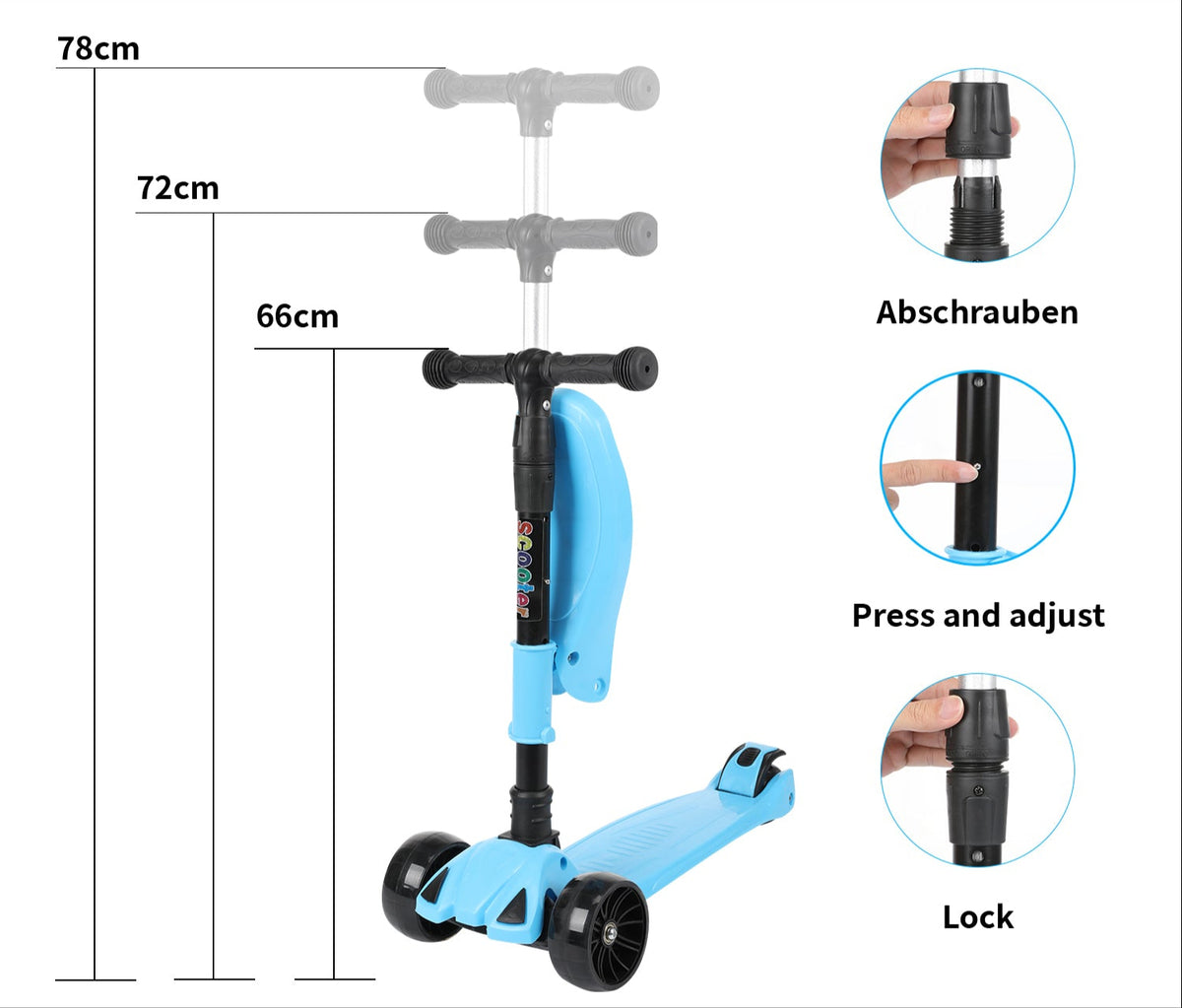 SwiftRide - Kinder Roller mit LED Rädern