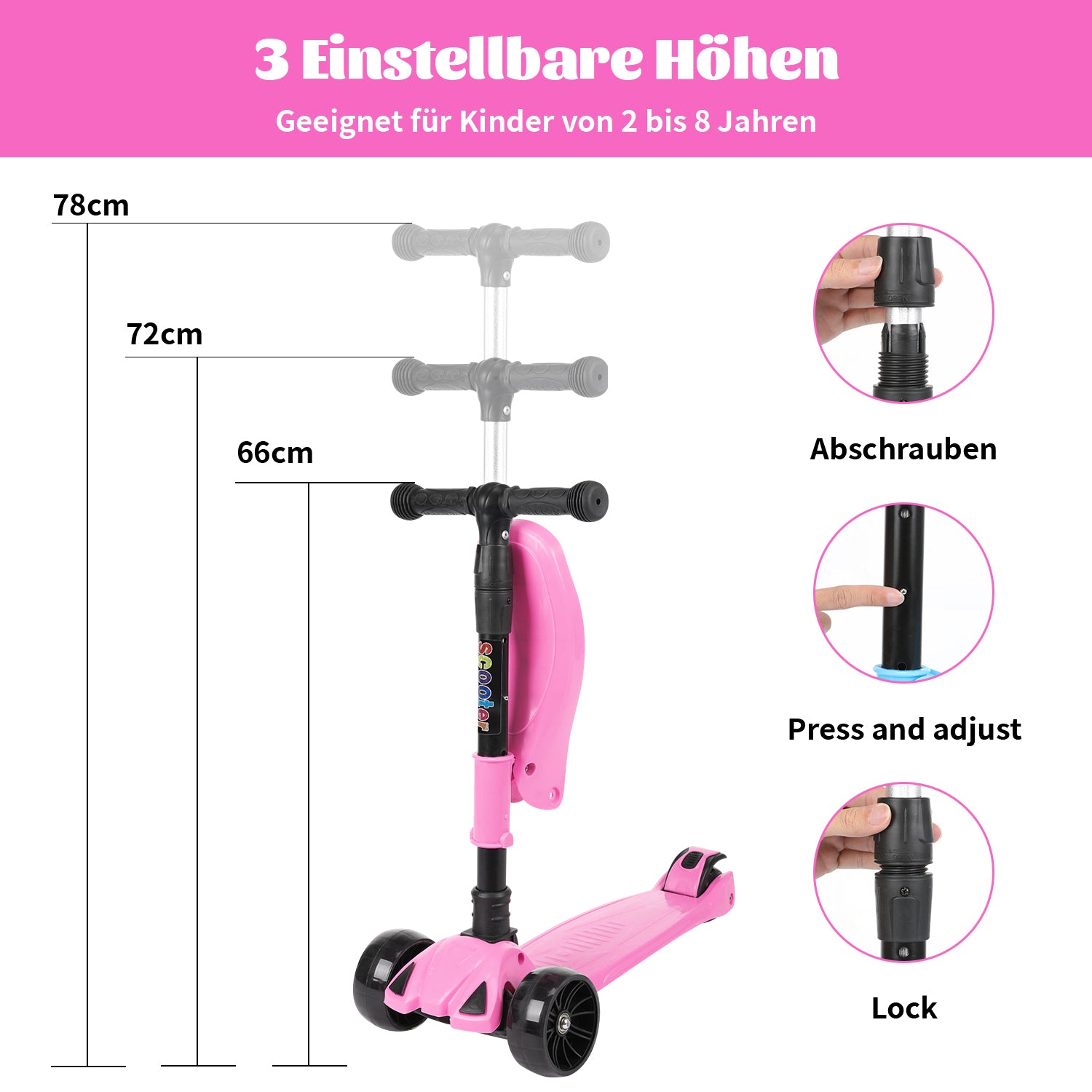 SwiftRide - Kinder Roller mit LED Rädern