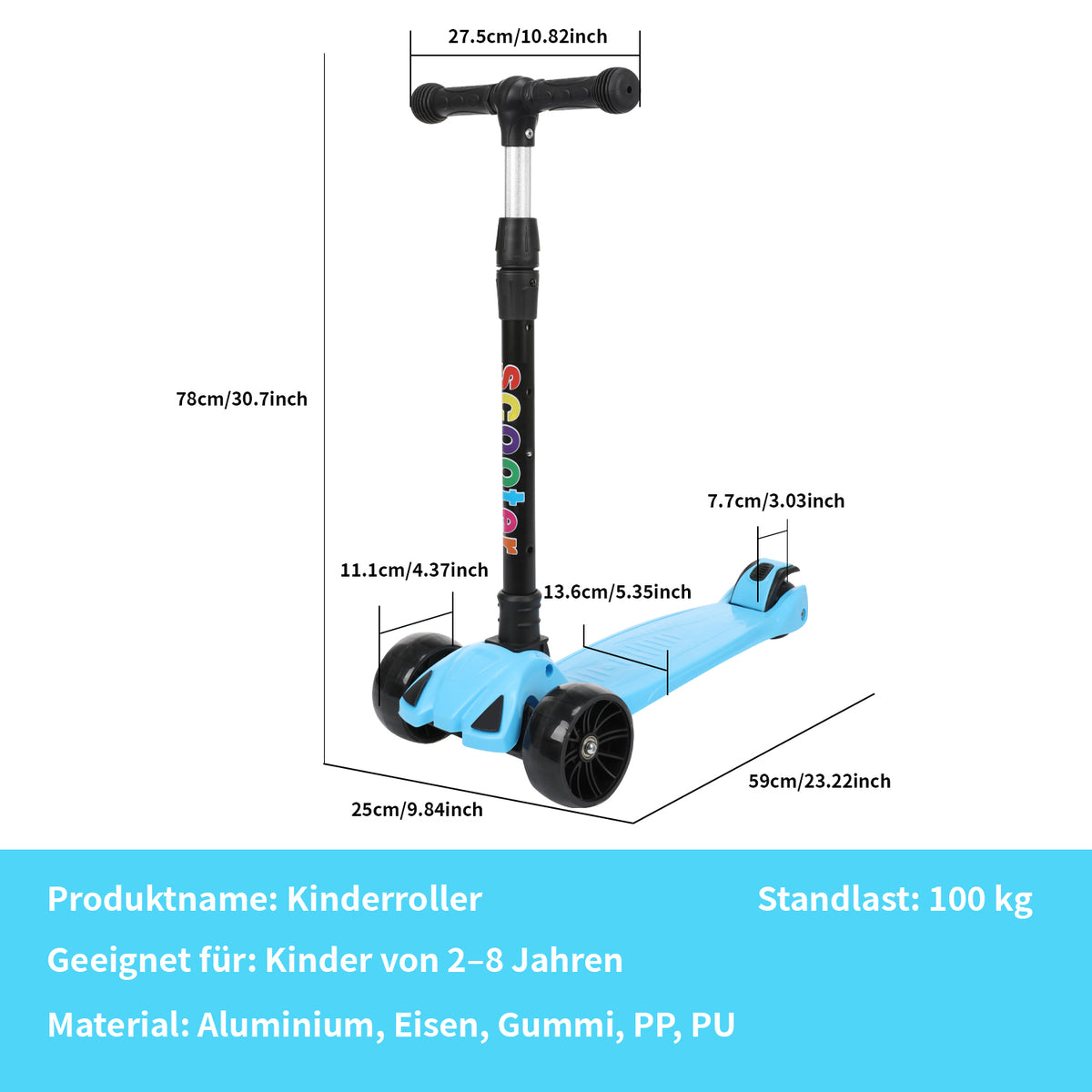 SwiftRide - Kinder Roller mit LED Rädern