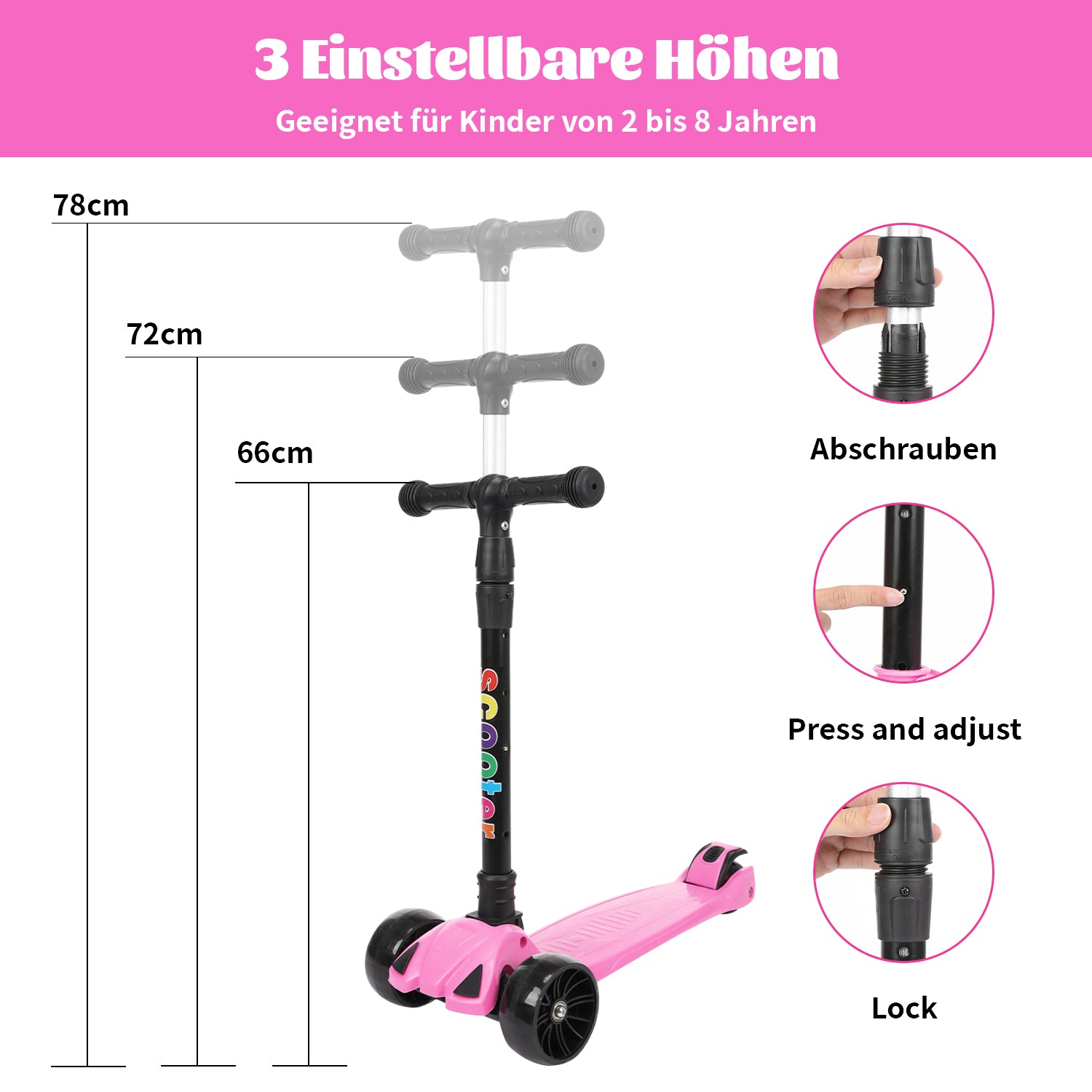 SwiftRide - Kinder Roller mit LED Rädern