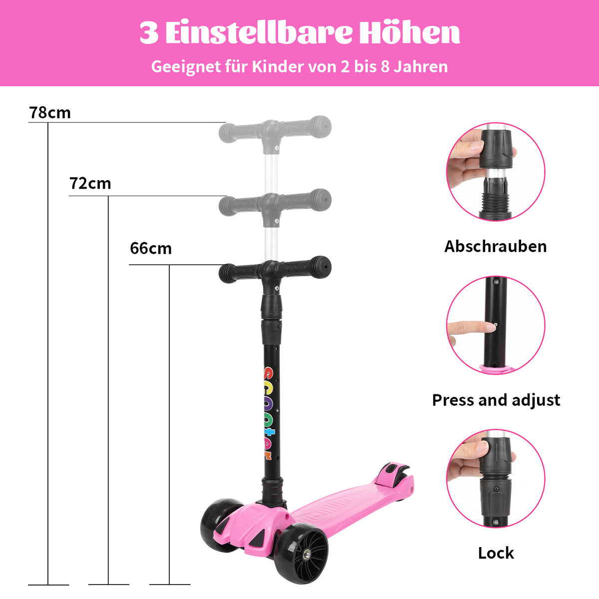 SwiftRide - Kinder Roller mit LED Rädern