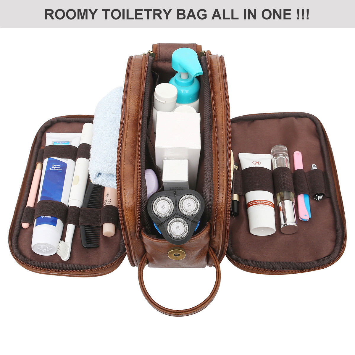 Leder Reise-Toiletten-Organizer für Männer