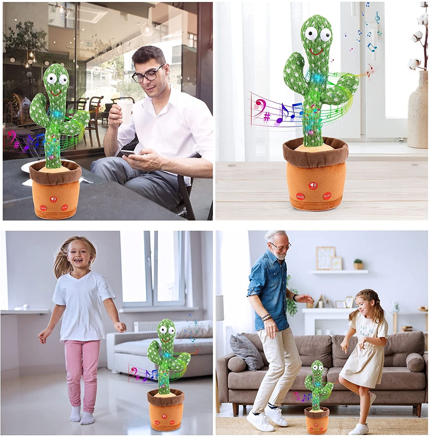 GroovyCactus Plüschtier - Interaktiver tanzender Kaktus für Kinder