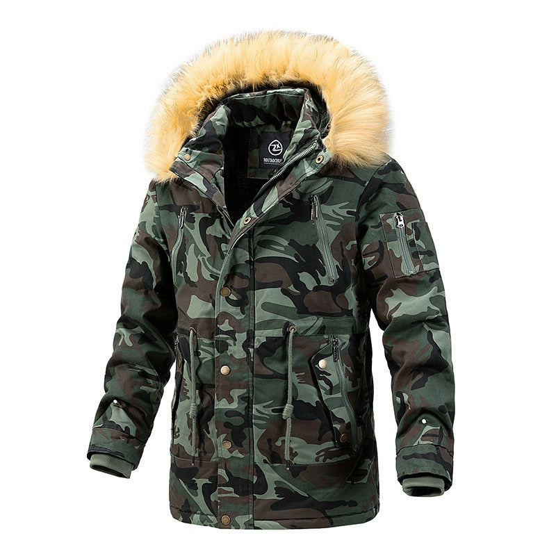 ArcticCamo Herren Fleece gefütterter Wintermantel mit Kapuze