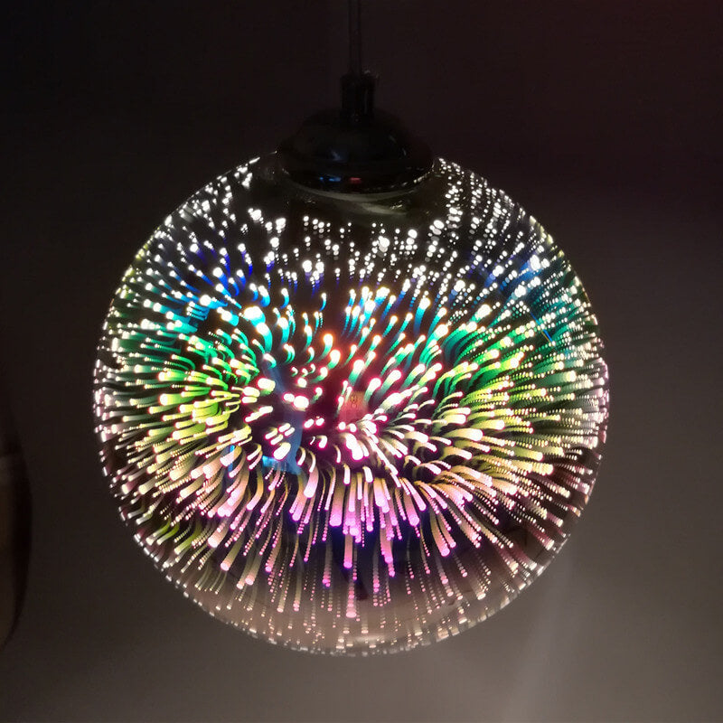 GlowNova - 3D Feuerwerk Glas Pendelleuchte