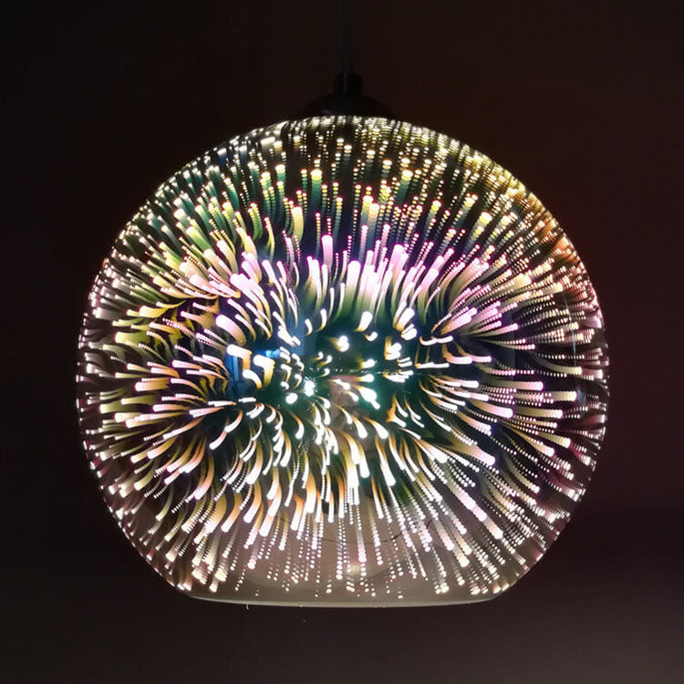 GlowNova - 3D Feuerwerk Glas Pendelleuchte
