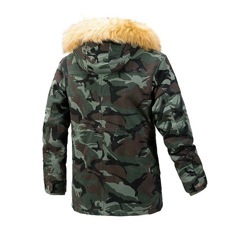ArcticCamo Herren Fleece gefütterter Wintermantel mit Kapuze