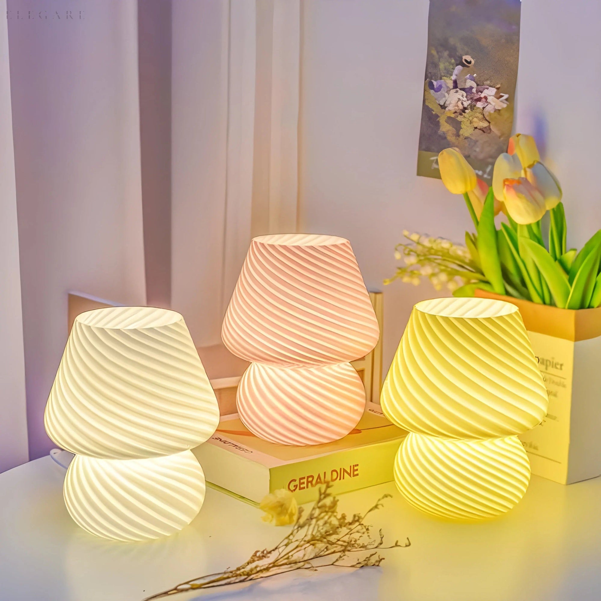 RetroGlow  - Weinlese LED Pilz Tischlampe