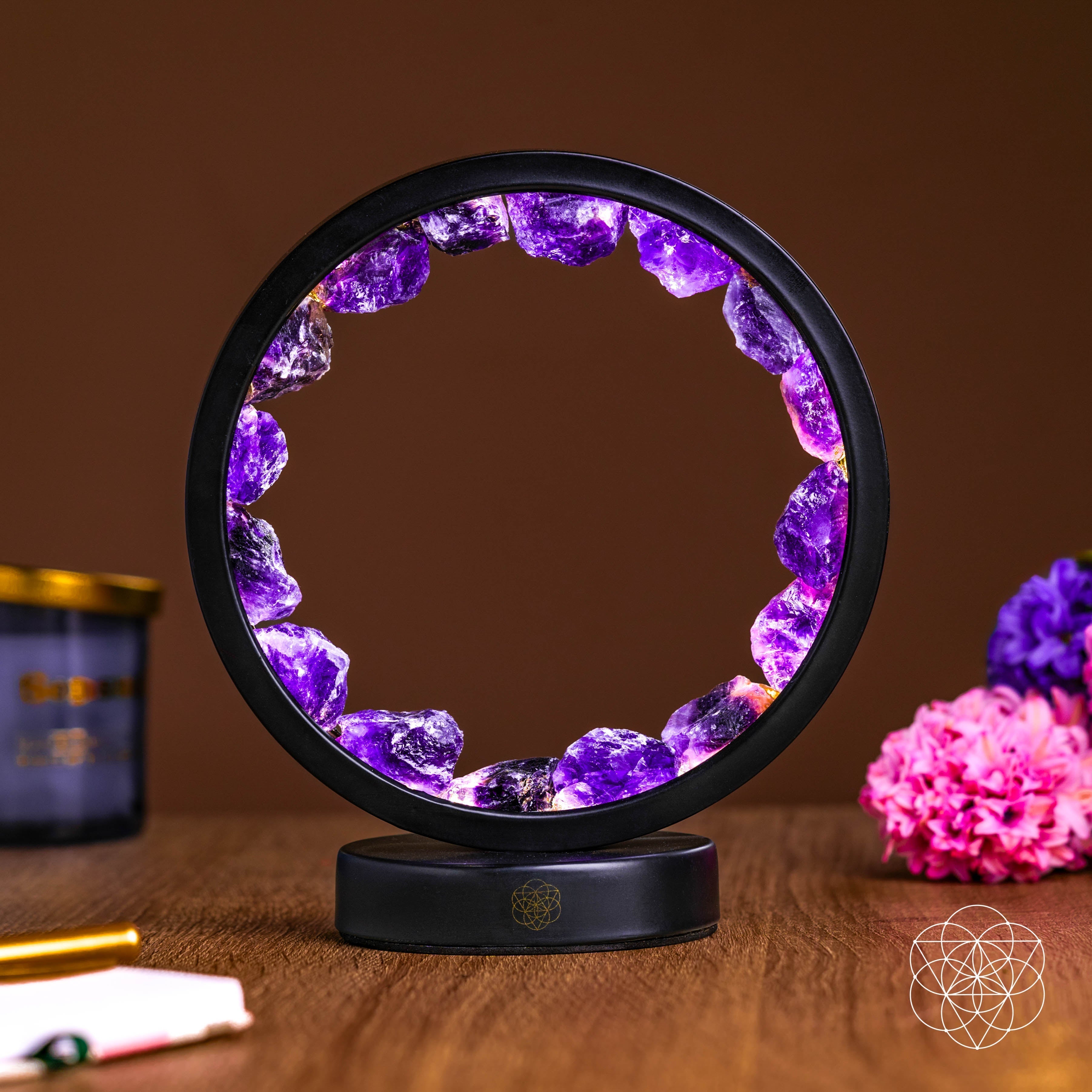 Leuchtende Amethyst-Aura-Lampe