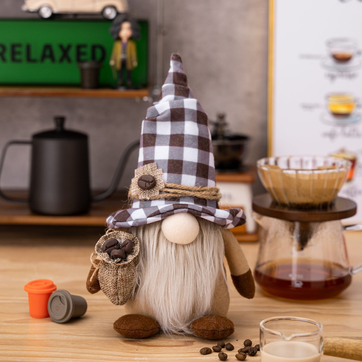 Weihnachten Gesichtslose Puppe Ornament mit Kaffeebohnen