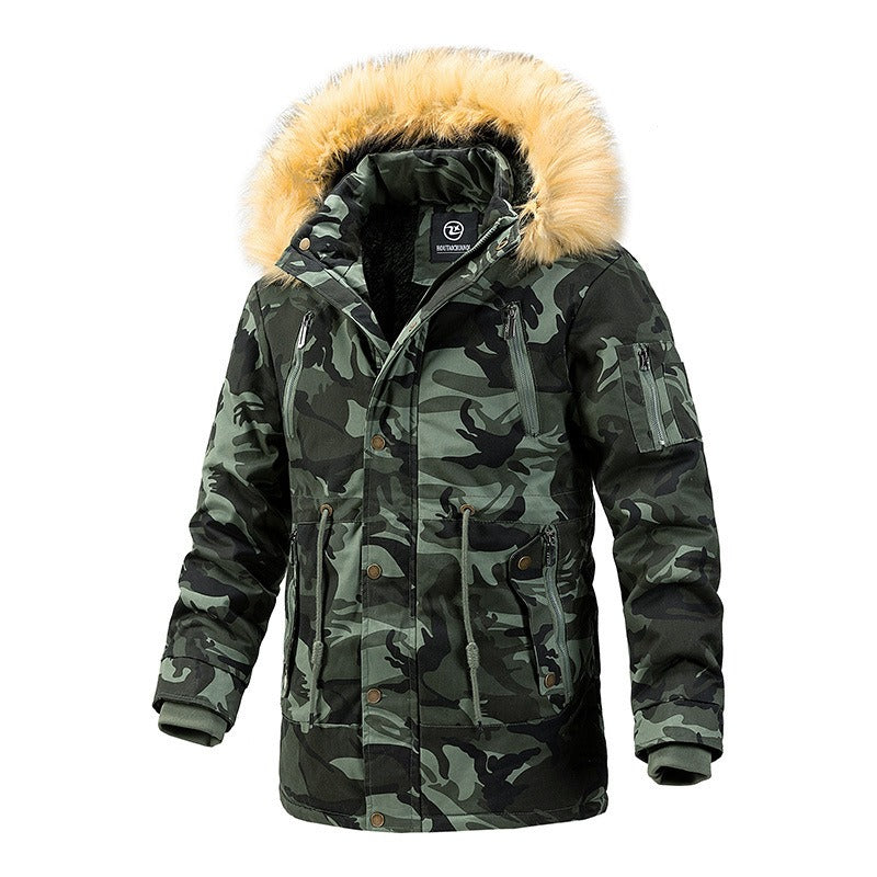 ArcticCamo Herren Fleece gefütterter Wintermantel mit Kapuze