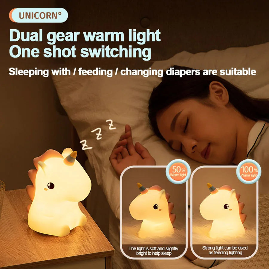 GlowMane Einhorn Lampe - Einhorn LED-Schlafzimmerlampe