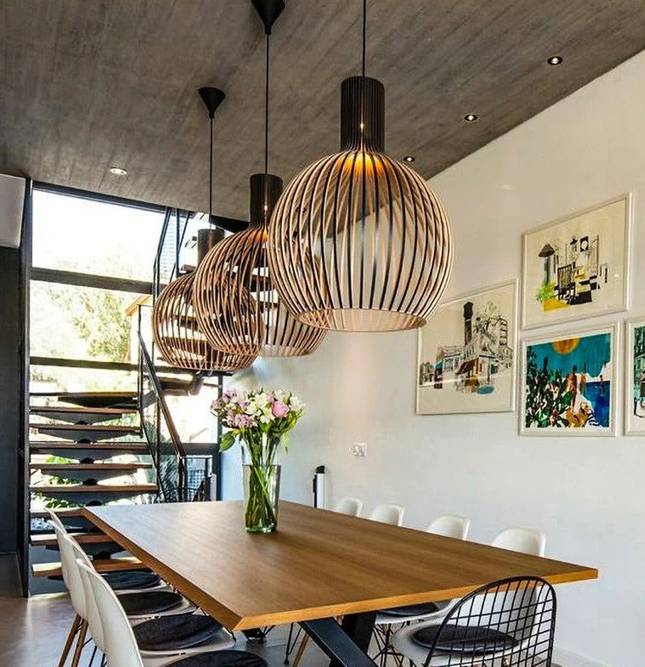 NaturGlow Pendelleuchte - Handgefertigte Pendelleuchte aus Holz