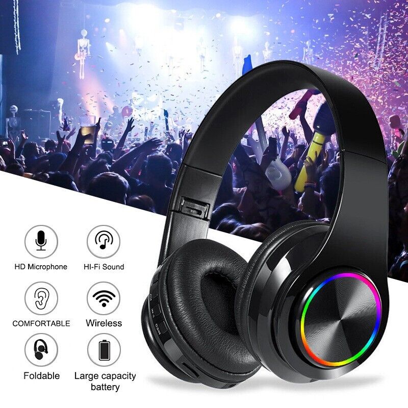 Kabellose Big Bass Over-Ear Bluetooth-Kopfhörer Mit Mikrofon