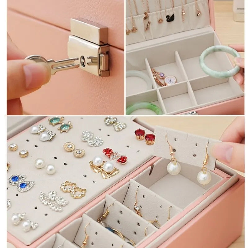 LuxeLock Doppellagige Schmuckschatulle