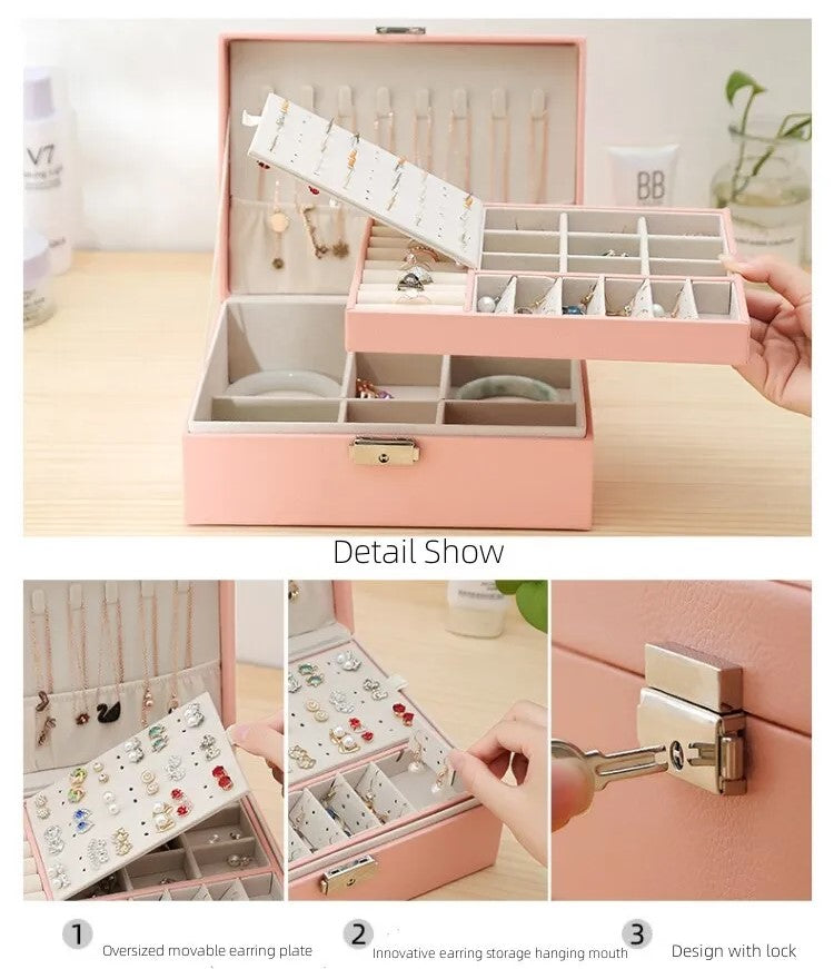 LuxeLock Doppellagige Schmuckschatulle