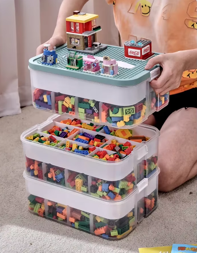 NeatStack - 3 Schicht Stapelbare Aufbewahrungsbox mit Deckel