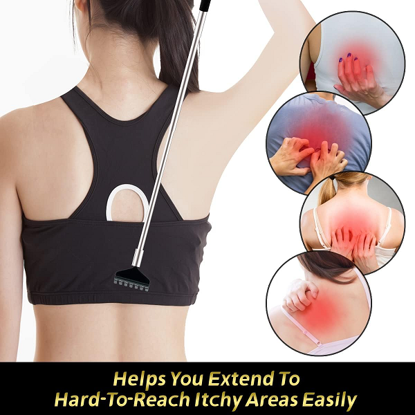 SilberGriff Komfort - Teleskop Edelstahl Rückenkratzer Set