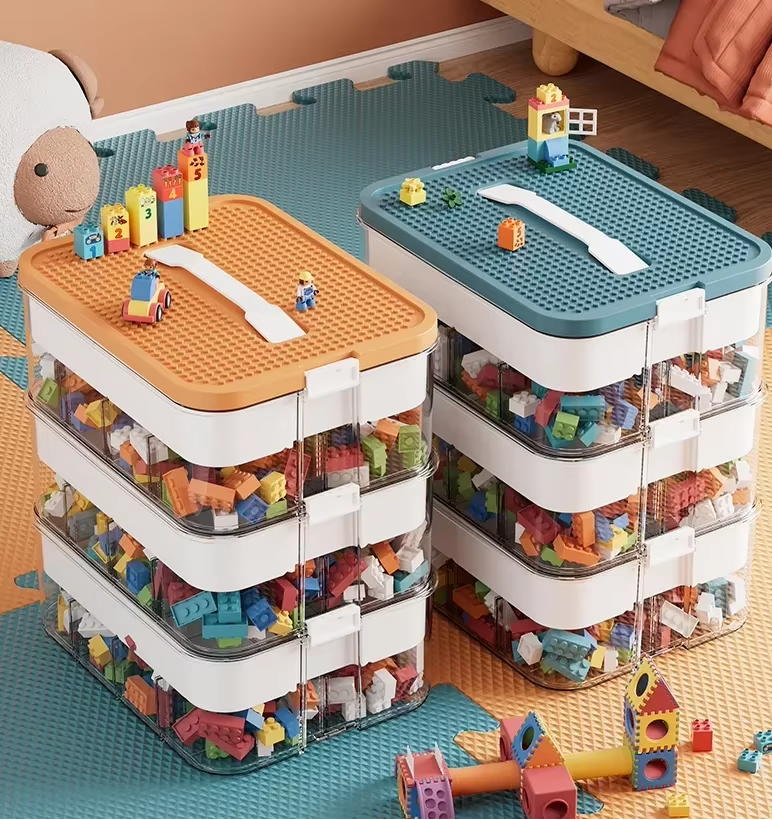 NeatStack - 3 Schicht Stapelbare Aufbewahrungsbox mit Deckel