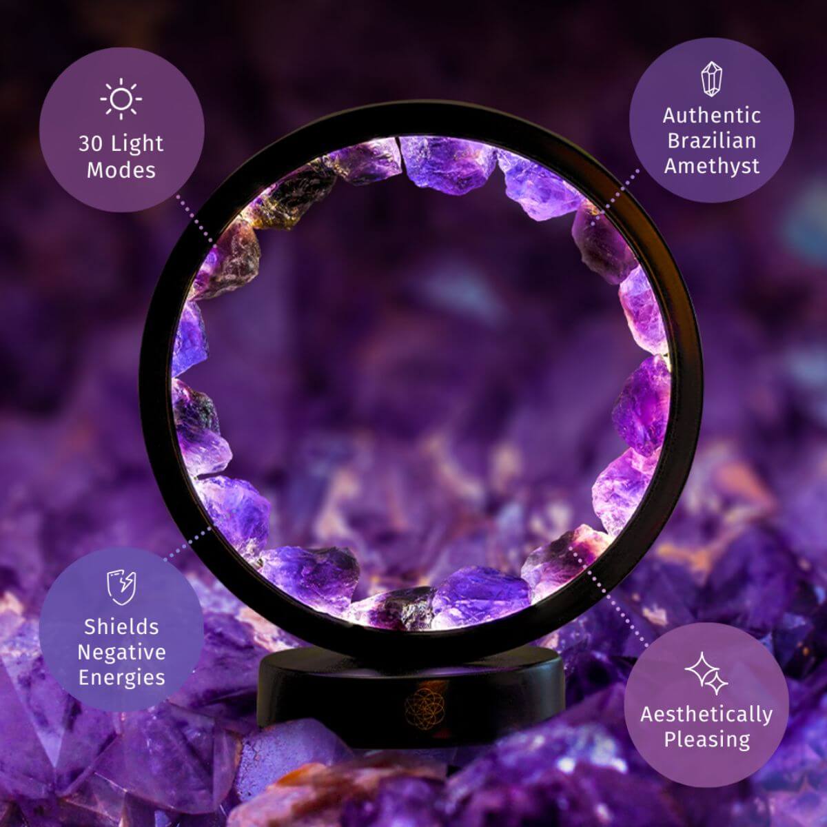 Leuchtende Amethyst-Aura-Lampe