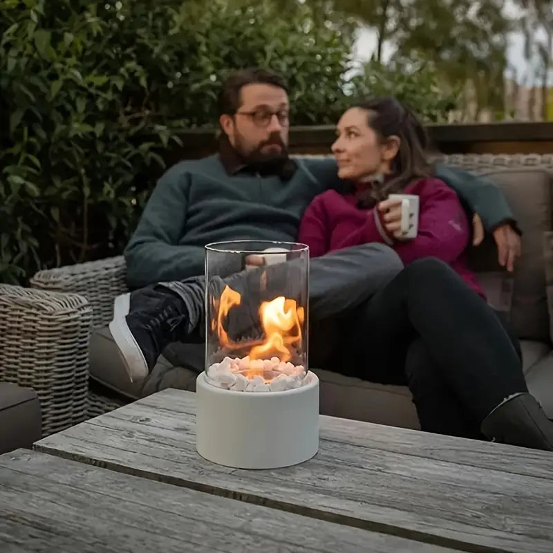 CozyGlow Laterne - Tragbare Tischfeuer-Laterne