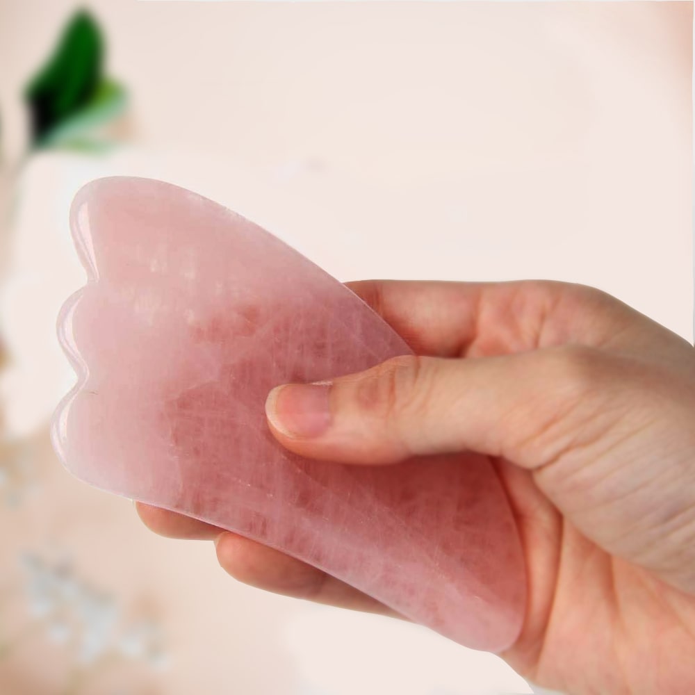 RadiantFlow - Authentisches Jade & Rosenquarz Gua Sha Werkzeug