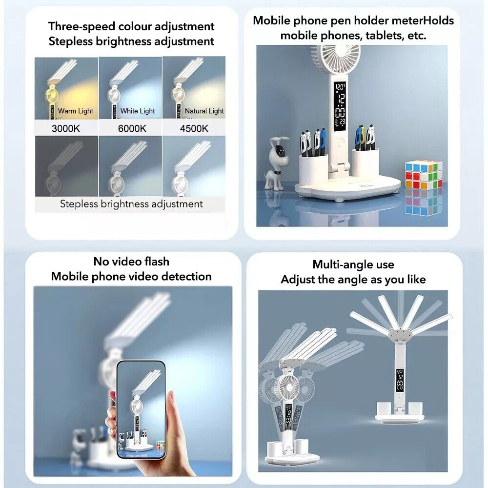 GlowFlow - LED-Schreibtischlampe mit Ventilator