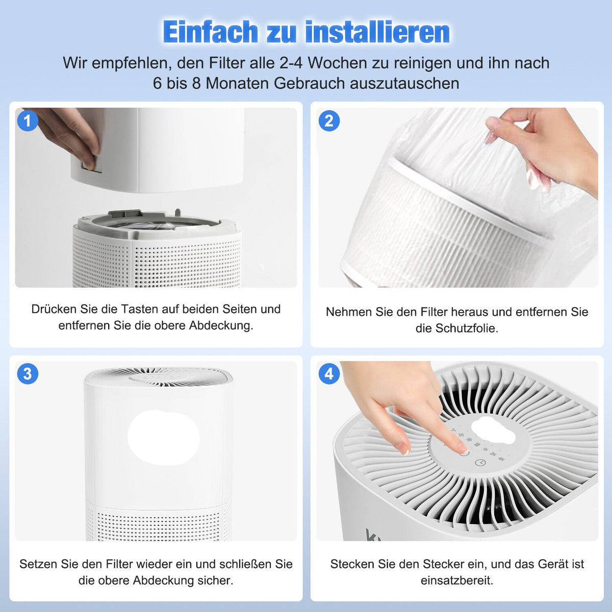 AeroSense - Leistungsstarker Luftreiniger mit HEPA-Filter