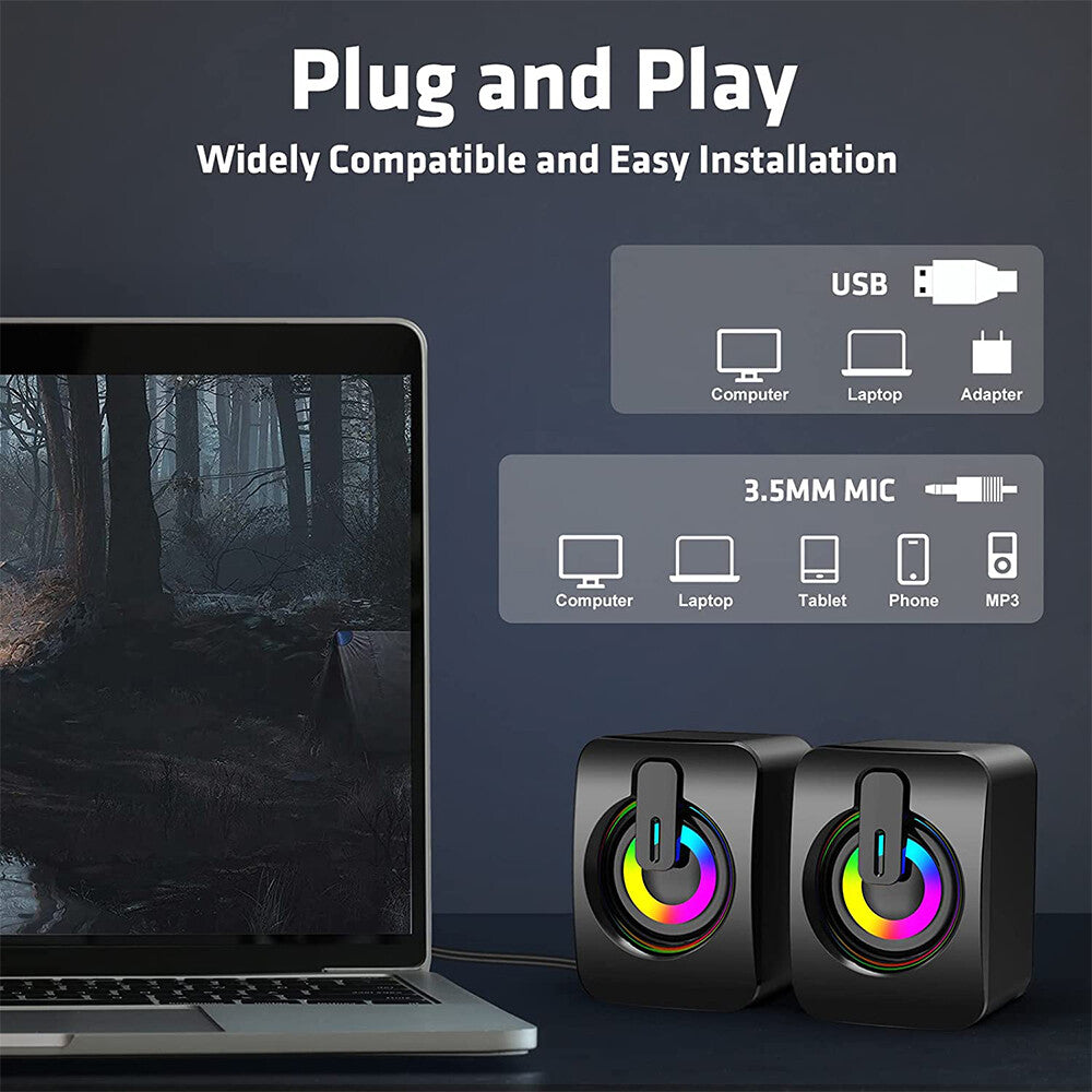 BassLight - USB Kabelgebundene Computerlautsprecher