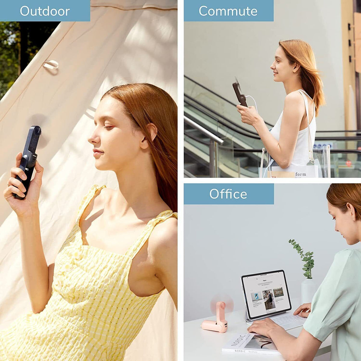 BreezeBuddy Mini – Handventilator mit Taschenlampe