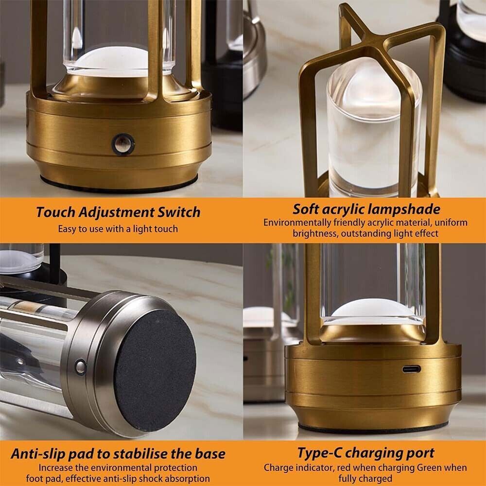 Glitzerzauber - Tragbare Kristall-Laternen-Tischlampe