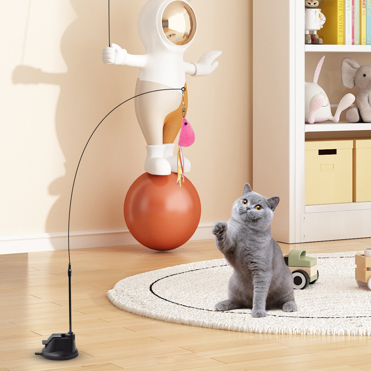 PurrJoy Playstick – Katzenspielzeug mit Feder für Wohnungskatzen