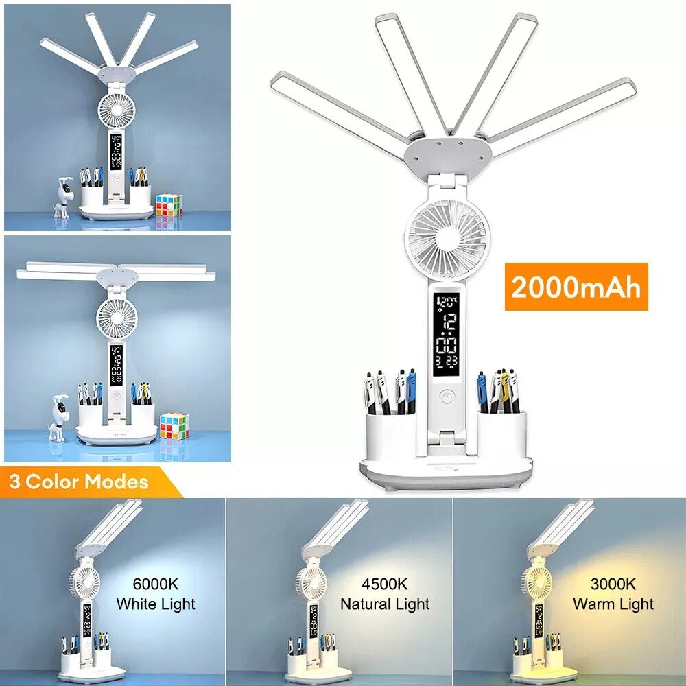 GlowFlow - LED-Schreibtischlampe mit Ventilator