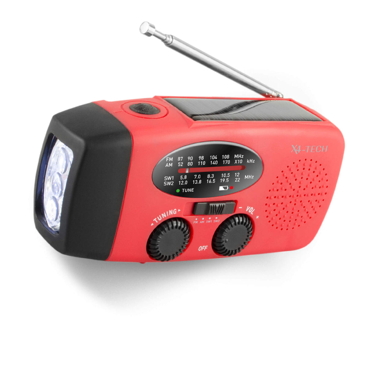 SafePower CrankLight - Notfall-Handkurbelradio mit Solarladegerät