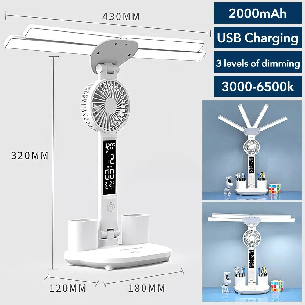 GlowFlow - LED-Schreibtischlampe mit Ventilator