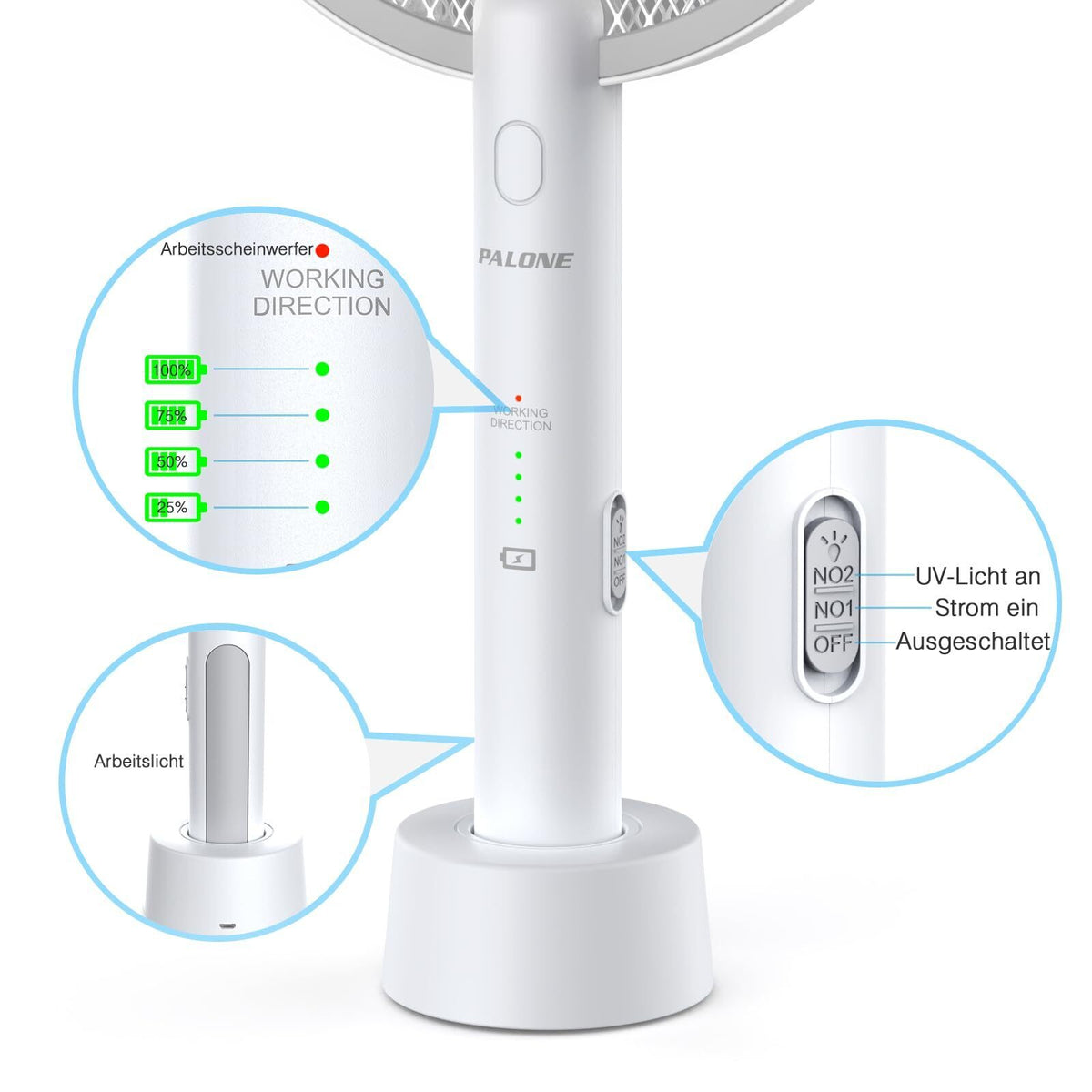 ZapIQ - Elektrische Mückenklatsche Wiederaufladbar