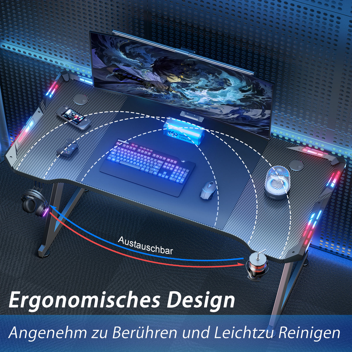NovaEdge – Gaming-Schreibtisch mit RGB-Beleuchtung