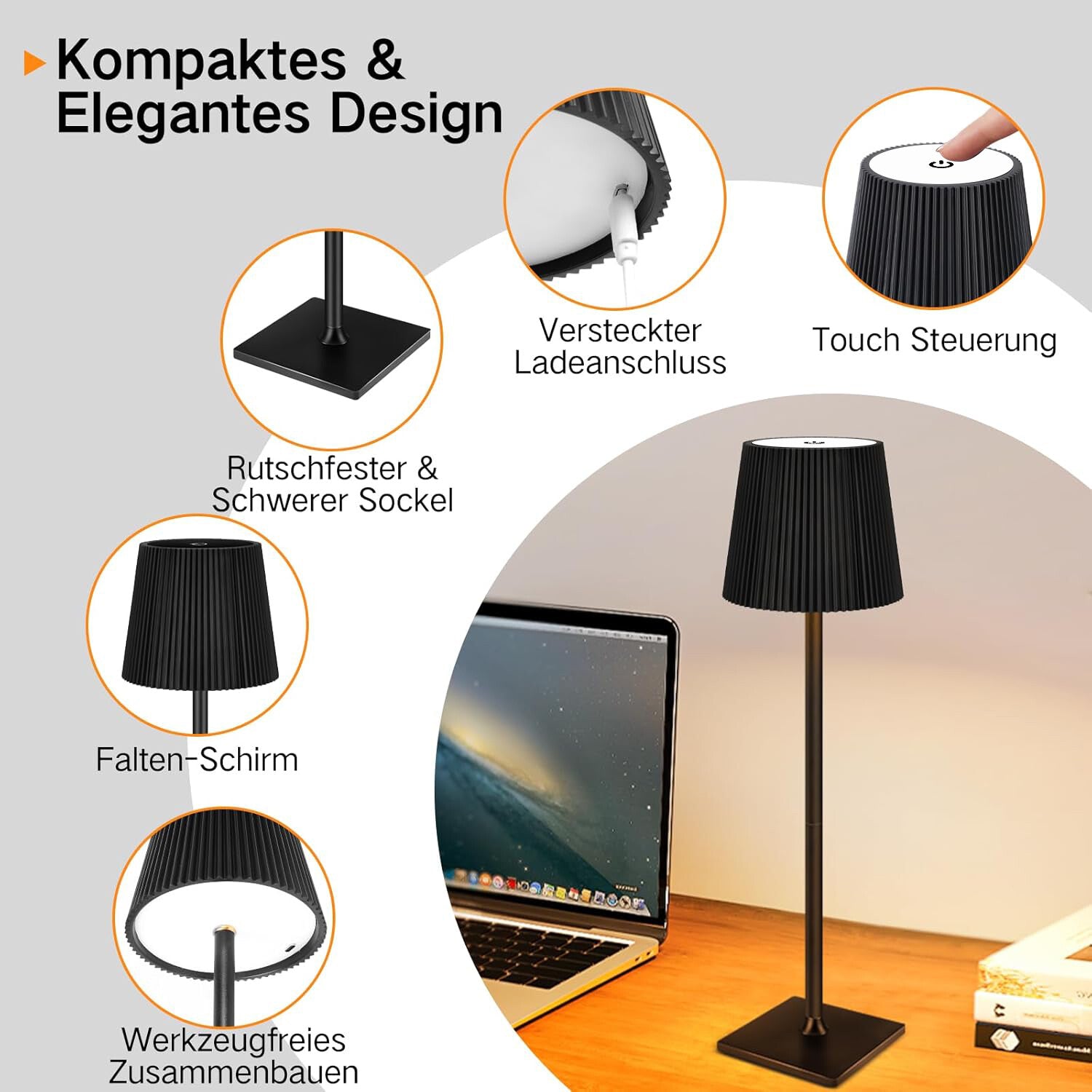 MoodShine – Wiederaufladbare LED-Tischlampe