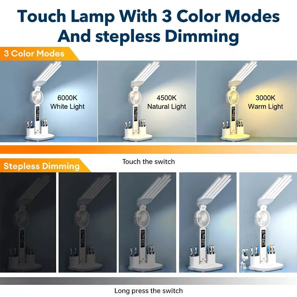 GlowFlow - LED-Schreibtischlampe mit Ventilator