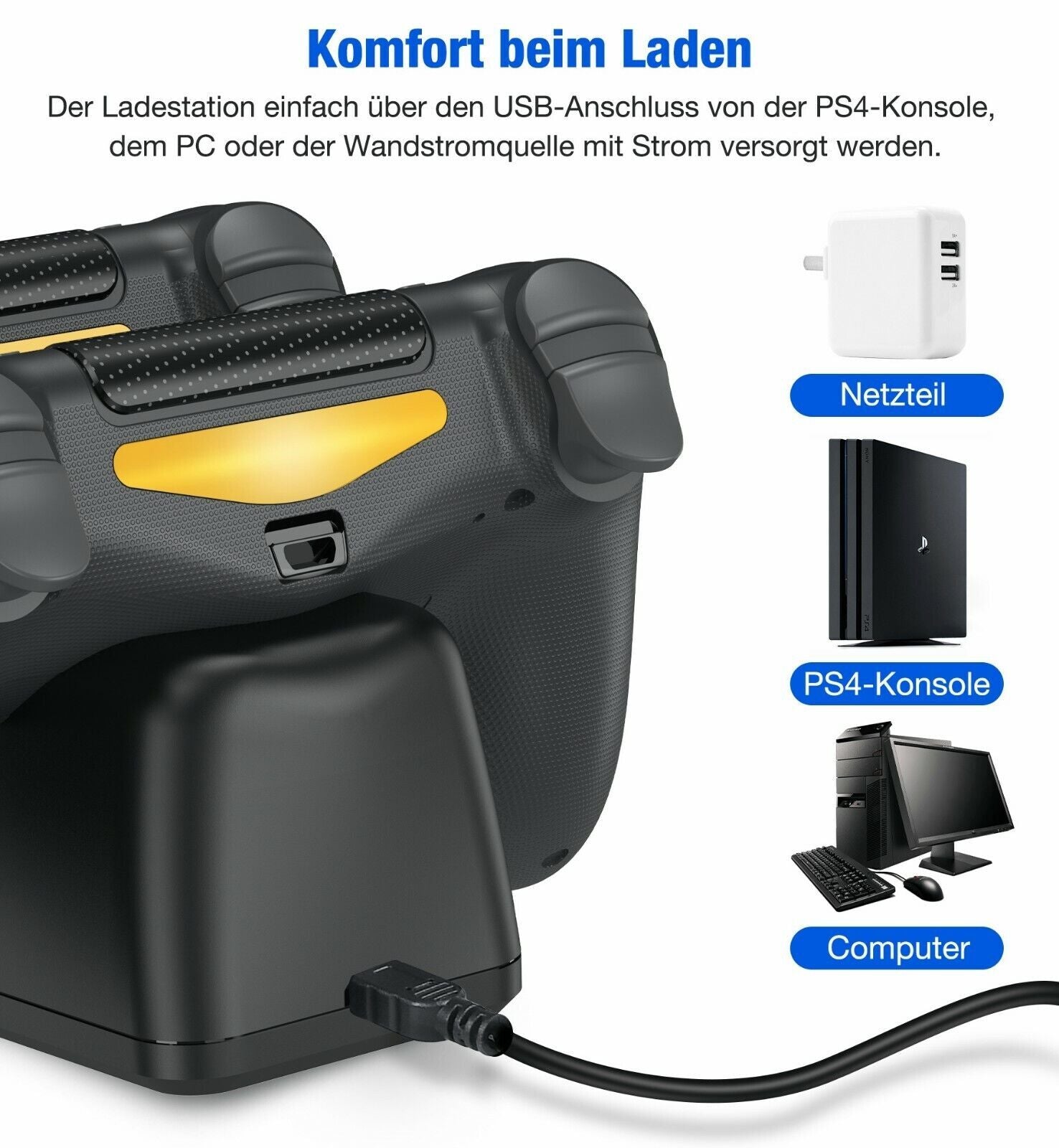 PowerDock Dual - Ladestation für PS4-Controller