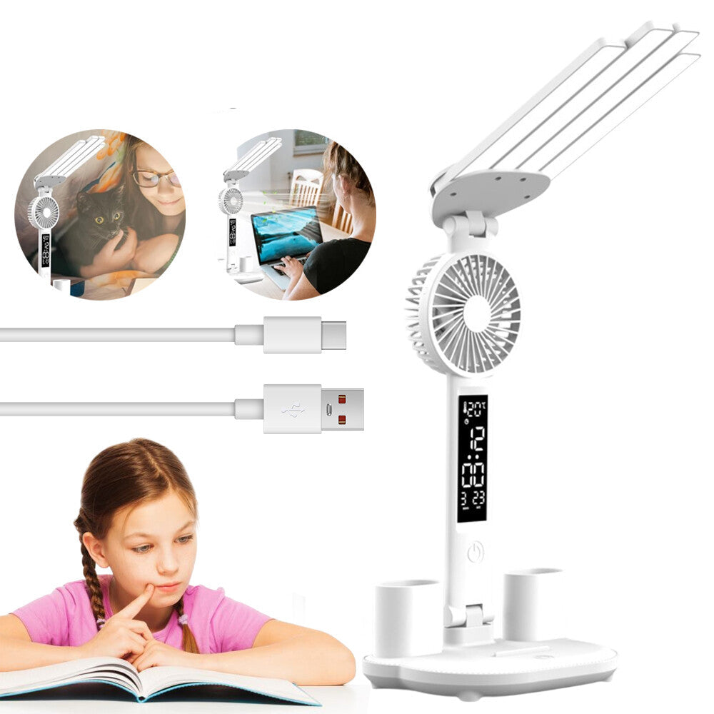 GlowFlow - LED-Schreibtischlampe mit Ventilator